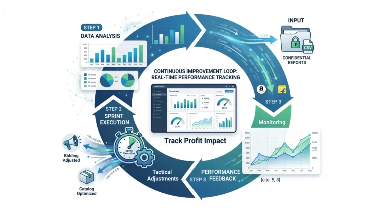 Real-time dashboard tracking the financial impact of e-commerce optimizations.