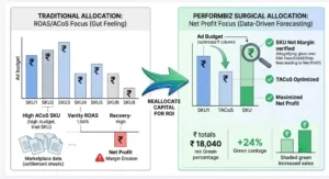 Comprehensive chart illustrating exactly what is uncovered during a PerformBiz E-commerce Account Audit, detailing fee tier rectification, lost inventory recovery, unreturned customer refund audits, storage inaccuracy detection, referral fee category validation, and true landed cost SKU profitability analysis